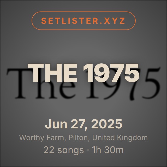 The 1975 setlist playlist on Spotify