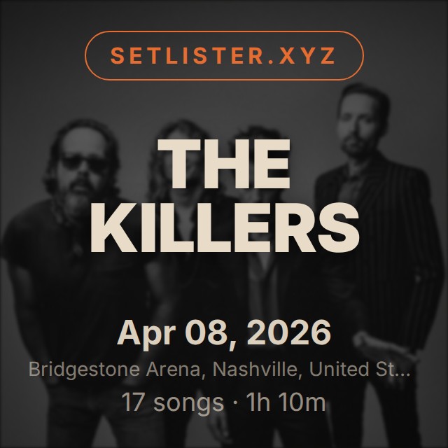 The Killers setlist playlist on Spotify