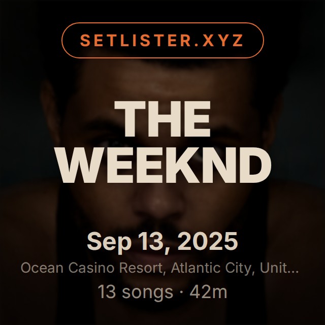 The Weeknd setlist playlist on Spotify
