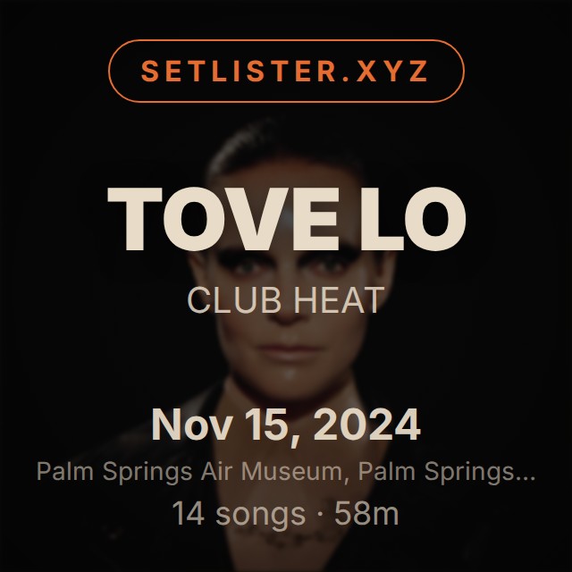 Tove Lo — CLUB HEAT setlist playlist on Spotify