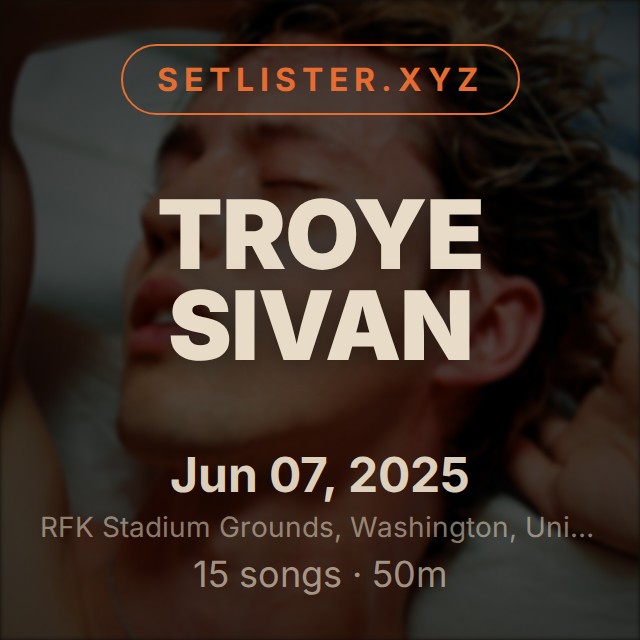 Troye Sivan setlist playlist on Spotify