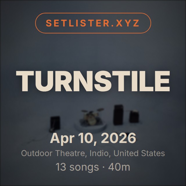 Turnstile setlist playlist on Spotify