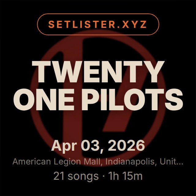 twenty one pilots setlist playlist on Spotify