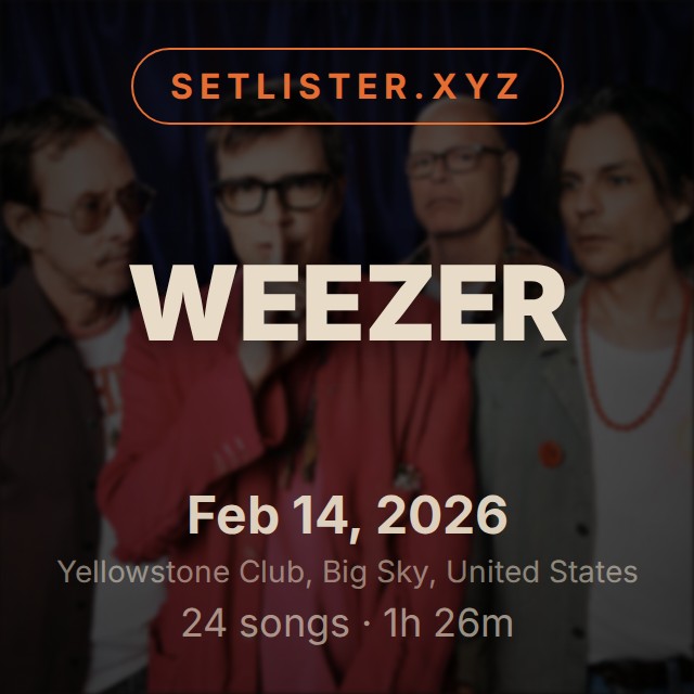 Weezer setlist playlist on Spotify