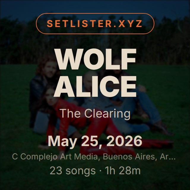 Wolf Alice — The Clearing setlist playlist on Spotify