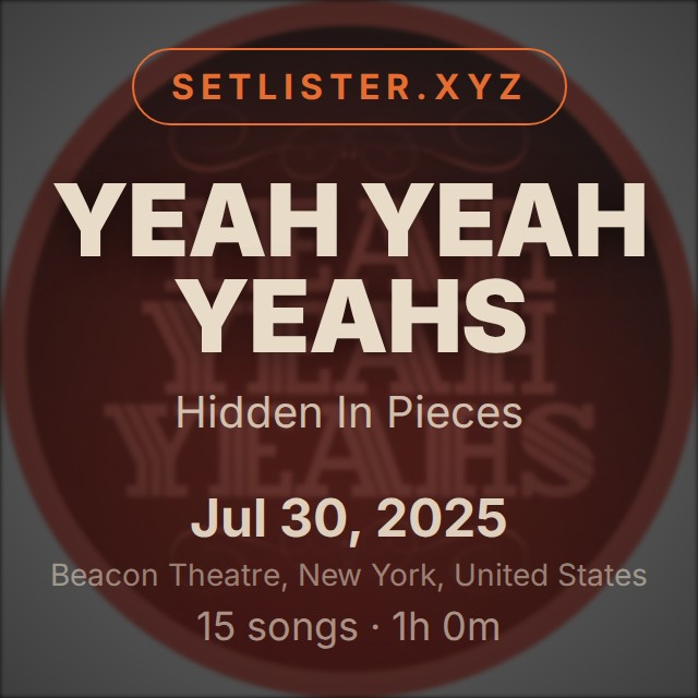 Yeah Yeah Yeahs — Hidden In Pieces setlist playlist on Spotify
