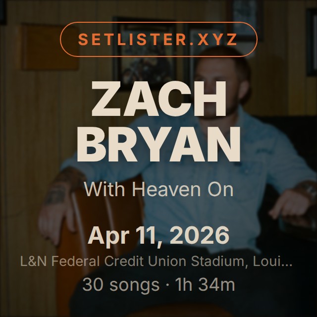 Zach Bryan — With Heaven On setlist playlist on Spotify